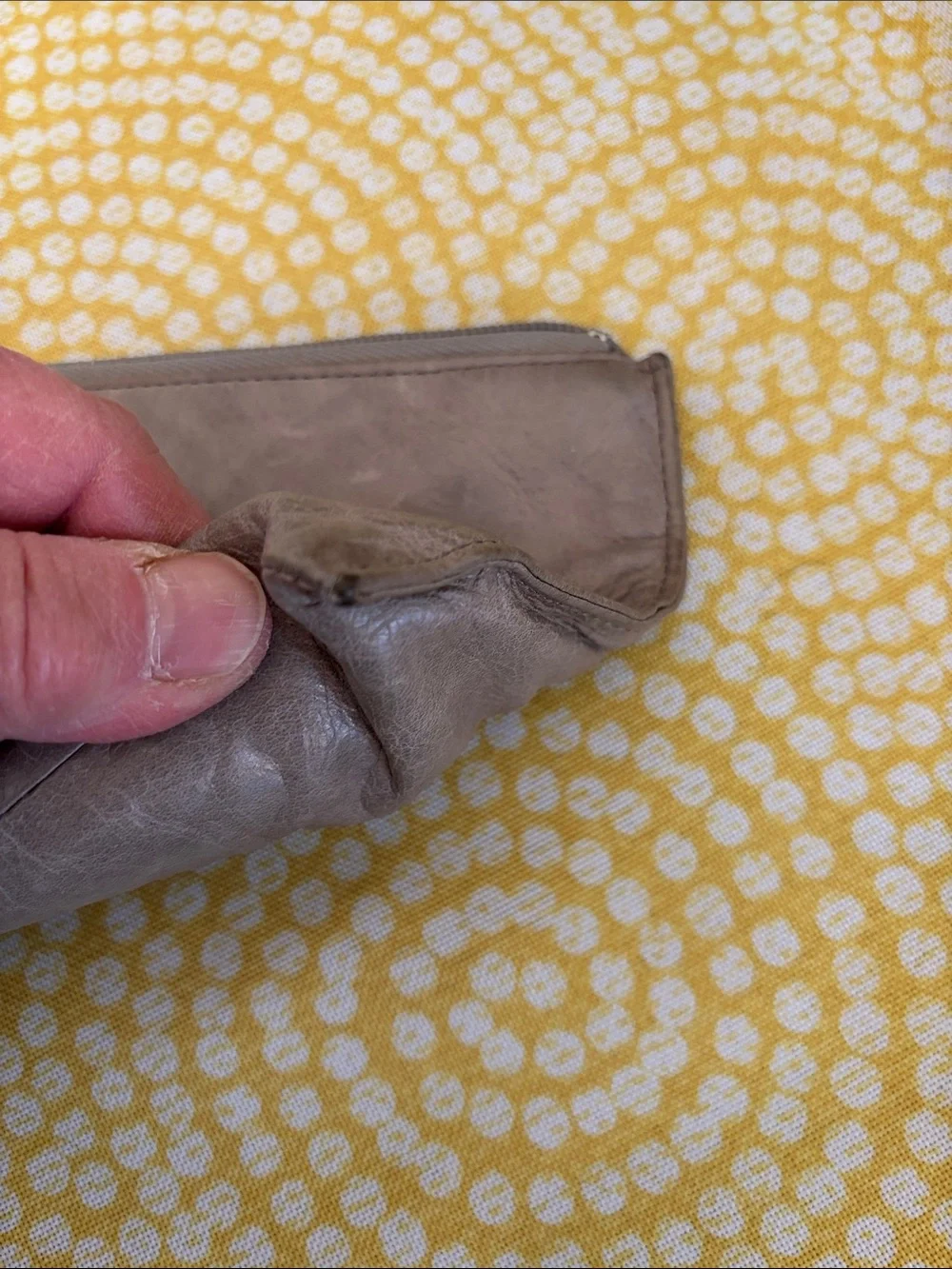 Hobo  Gray Leather Wristlet Clutch